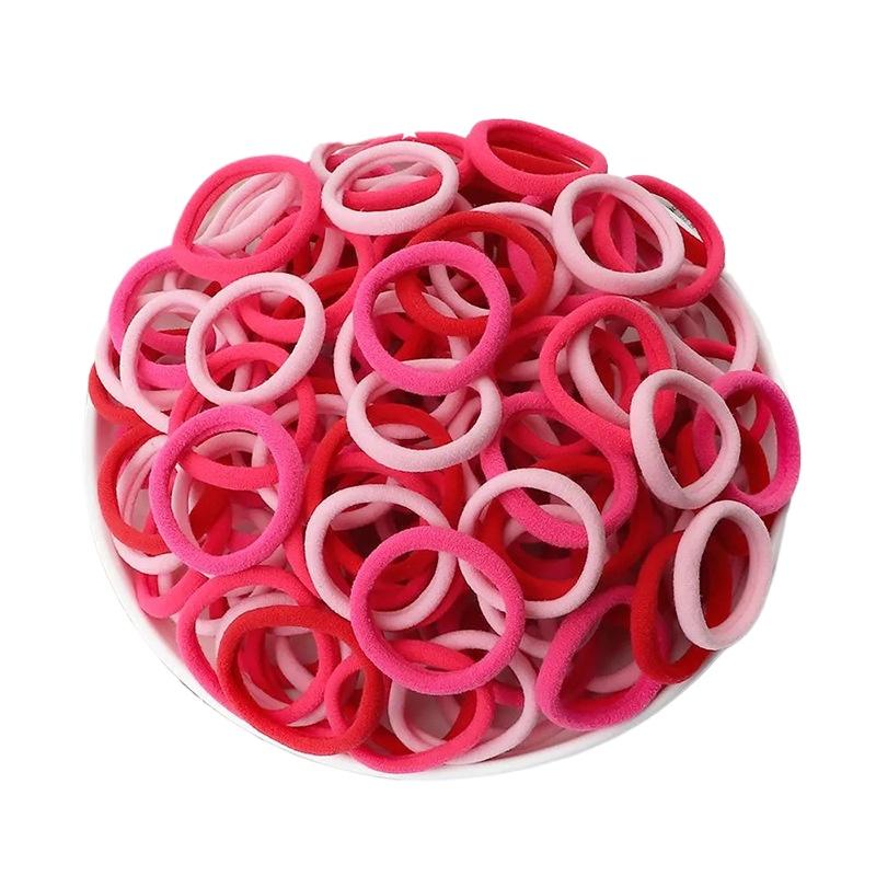 4cm Solid Color Elastic Hair Ties, Girls High Ponytail Towel Circle Hair Accessories