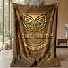 Wigan Warriors Custom Flannel Throw Blanket Print Your Name Text Soft Warm Blanket Holiday Present