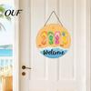 Summer Beach Welcome Sign Hello Door Sign, Ice Pop Flip Flop Hanger, Vacation Wall Art Farmhouse Hanging Wooden Wreath for Front Home Porch