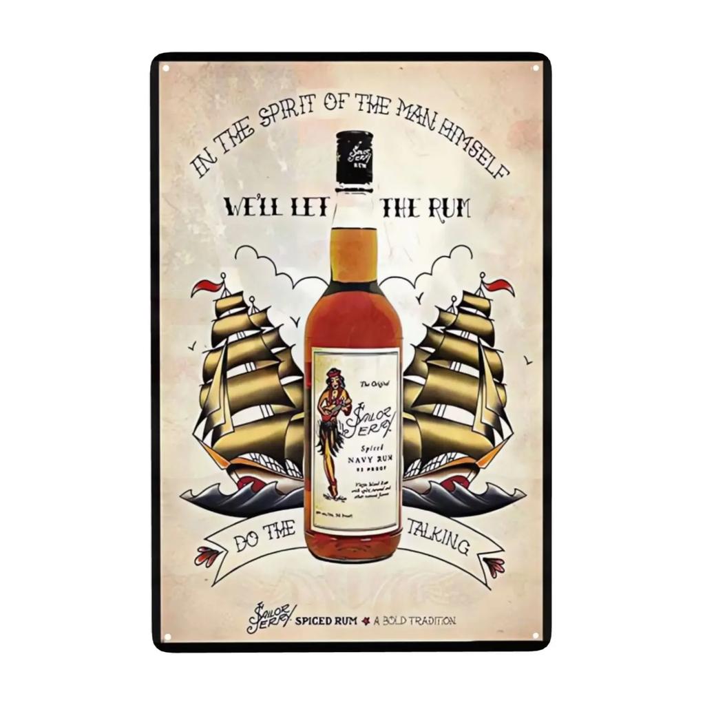 Cold Beer Rhum Vintage Metal Sign Tin Decor Plaque Decor Pub Cafe Brewery Wine Rum Wall Art Posters Metal Signs Decorative Plate