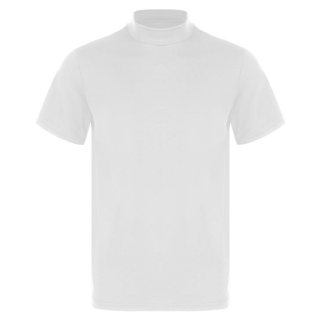 Mens Mock Neck Short Sleeve T Shirt Casual Solid Color Slim Fit Tee Top Undershirt Basic Wear