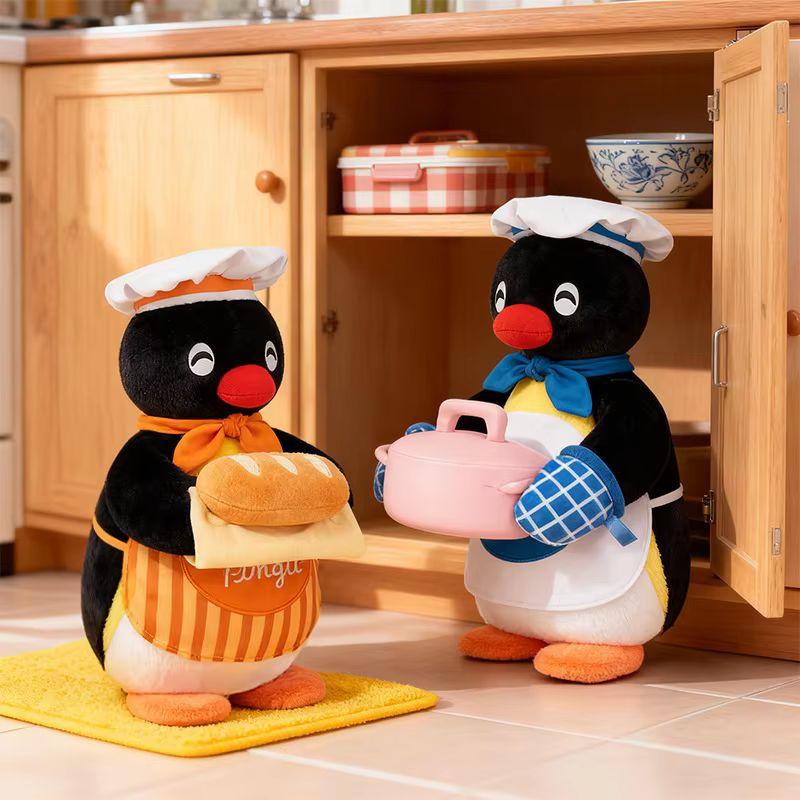 30 см Плюшевая игрушка Серия 'Кулинария' Пингвин-шеф Повар Милый Декор для комнаты девочки на тему выпечки Мягкая набивная кукла Девочковый Подарок на годовщину для пары