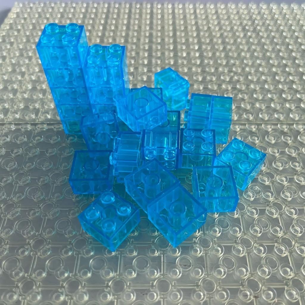 20 шт. Прозрачный прозрачный кирпич 2x2 Строительный блок MOC Детали Игрушки для детей Сделай сам Дом Водопад Совместимый 3001 3003