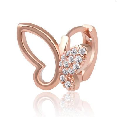 Бабочка 14K Золотая Игла Розовое Золото Кубик Кольцо Пирсинг (S8539484)