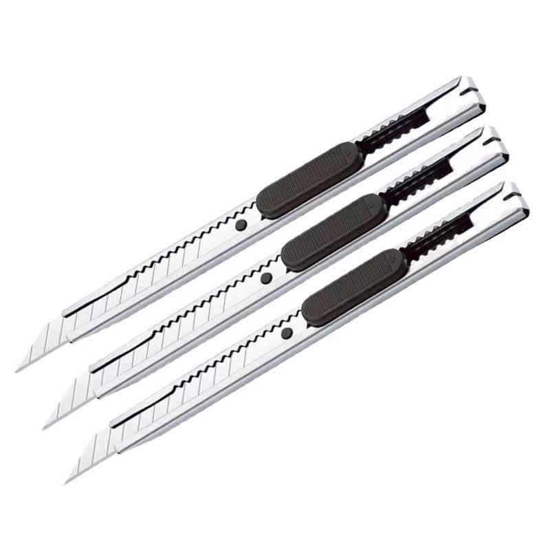 10PCS 30 60Degree Retractable Box Cutter 9MM Blade Utility Knife Carbon Steel Self-Locking Design Cutting Tools Wallpaper Carton