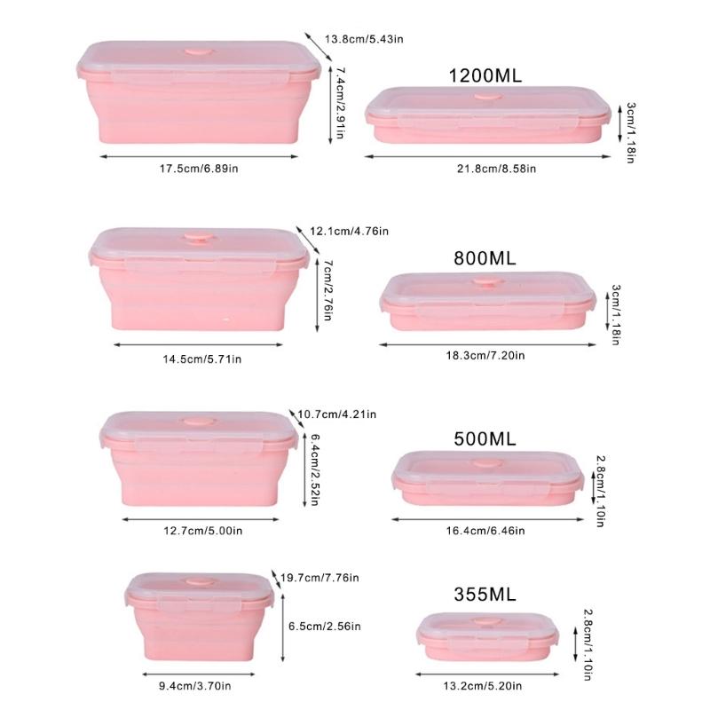 Эффективные силиконовые ланч-боксы, можно мыть в посудомоечной машине, маленькие контейнеры для хранения, идеально подходят для кемпинга