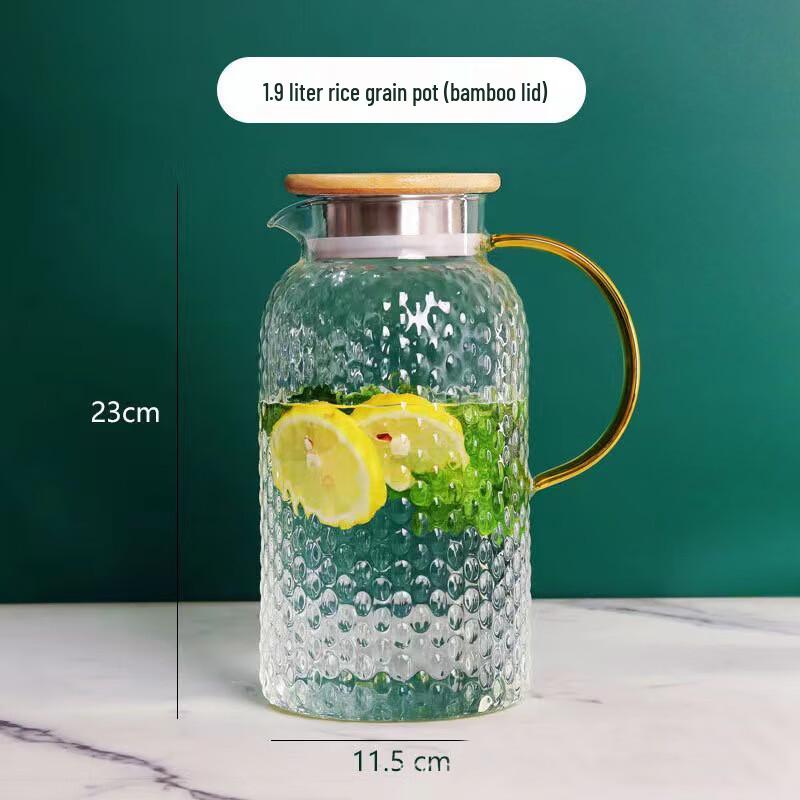 Jingxun Japanese Hammered Glass Pitcher with Stainless Infuser