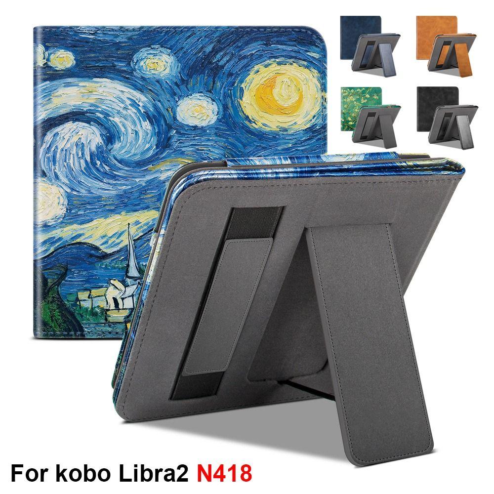 7 inch eReader Case Hand Strap N418 Protective Shell Smart Cover for Rakuten Kobo Libra 2