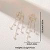 1 шт. Японские и корейские серьги-игл с цветочной цепочкой из жемчуга и бахромой из серебра, женские супер феи, уникальные серьги, геометрические ромбы, персонализированные серьги