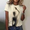Женские футболки, короткий свитер с рукавами, с принтом в виде теней, модный досуговый стиль, с круглым вырезом, футболка Harajuku, женская одежда
