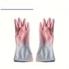 Household Housework Dishwashing Gloves Women's Kitchen Rubber Waterproof Washing Gloves Rubber Durable Thickened Wear-resistant Cleaning Extended