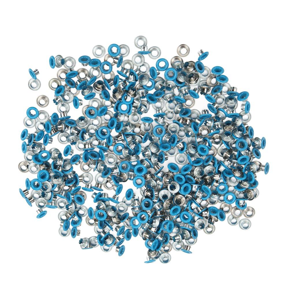 500pcs Yellow & Blue Metal Eyelets Kit 4.5mm Hole Round Grommets Set  For DIY Projects