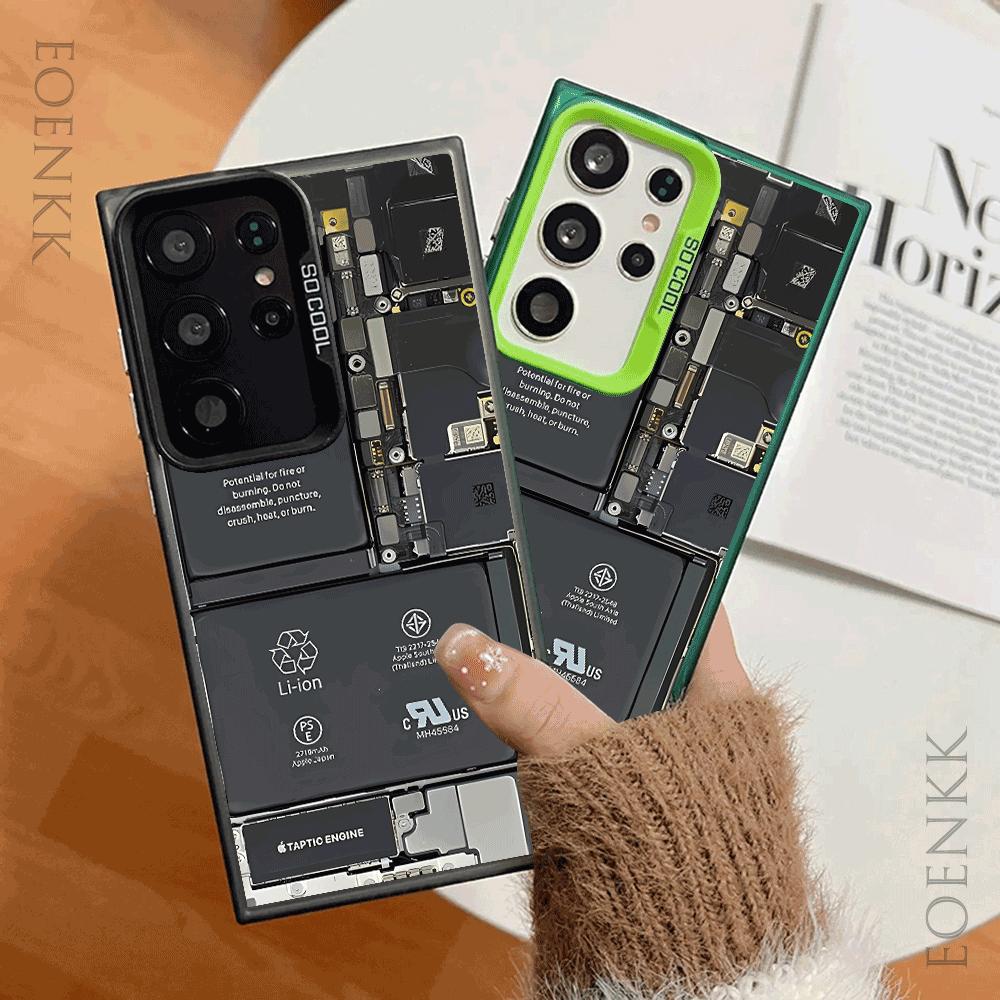 Креативный рисунок печатной платы Серебристый корпус Для Samsung Galaxy S25 S24 S23 S22 S21 S20 Ultra Plus FE A25 35 A55 5G Жесткий чехол