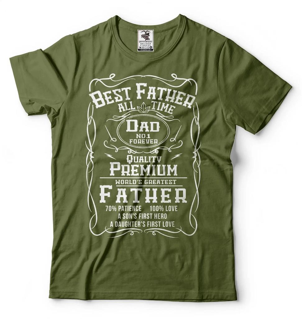 Mens Best Father T-shirt No 1 Dad Tee Shirt Funny Fathers Day Gifts Dad Shirts