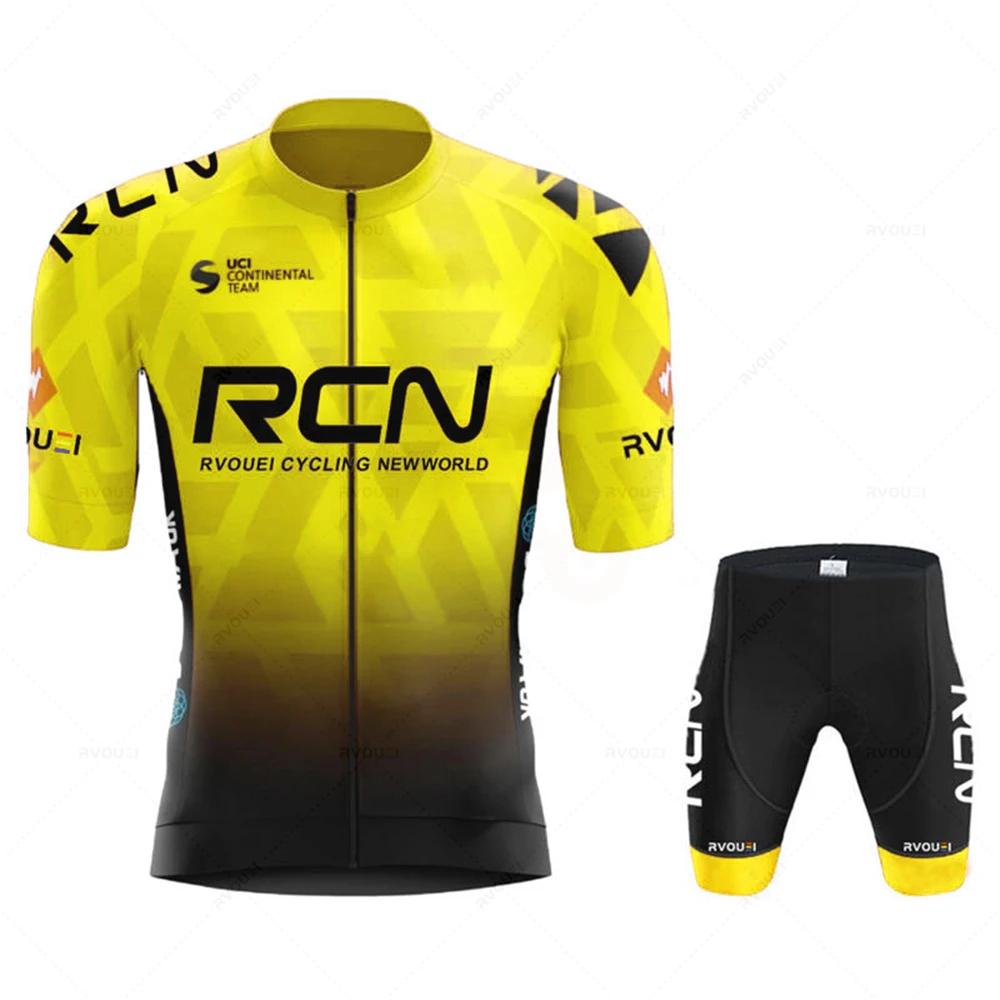 2025 RCN Team Cycling Jersey Set Summer Breathable Road Bicycle Suit Riding Uniform Bike MTB Clothing New Sports Cycling Kits
