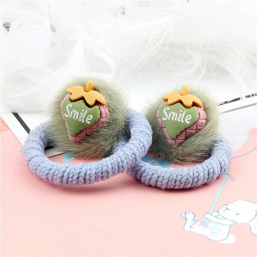 2 шт. Милые красочные резинки для волос для детей, девочек, пушистые фрукты, бантик, сердечко, зимние резинки для волос, эластичная повязка на голову, аксессуары для волос, подарок