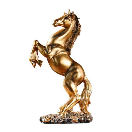 Стоящая Фигурка Лошади Имитация Винтажная Миниатюрная Статуэтка Пони Смола Скульптура Животного Украшение для Дома Офиса Настольное