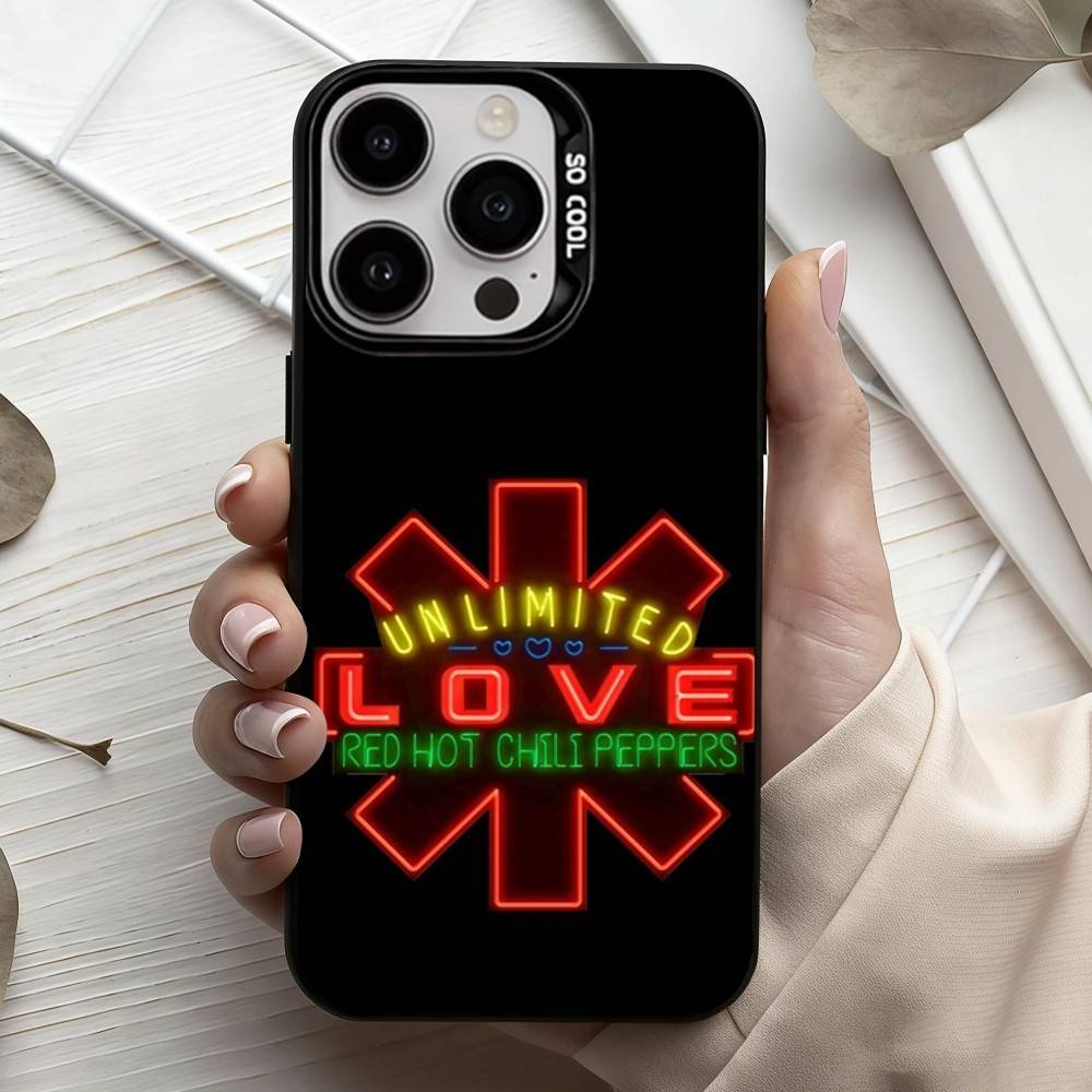 Незабываемый чехол для телефона с изображением группы Red Hot Chili P-Peppers для iPhone 17, 16, 15, 14, 13, 12, 11 Plus, Pro Max, Черный, Конфетный, Посеребренный