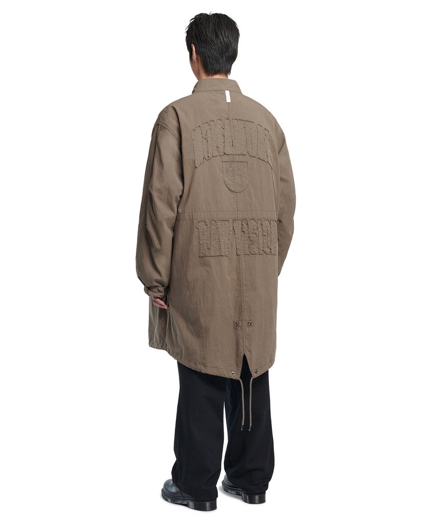 Nomanual Patched Emblem Parka - Washed Brown