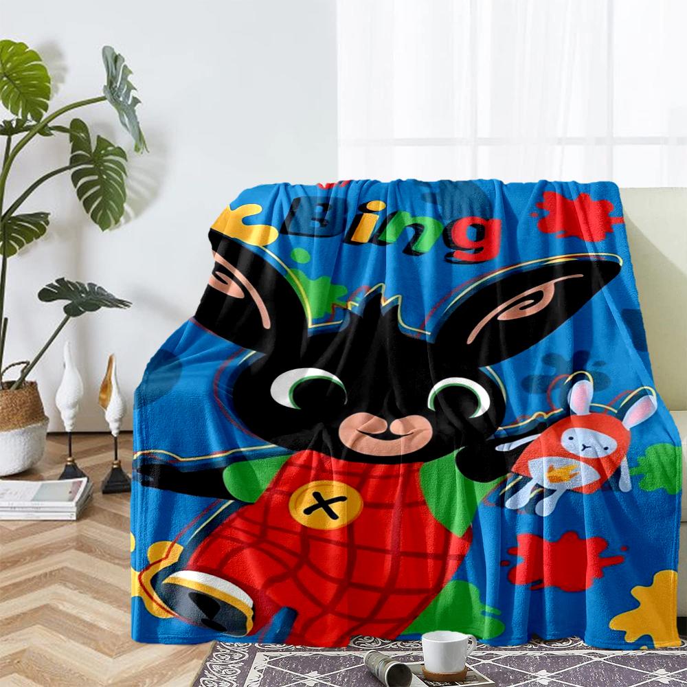 Bing Theme Printed Blanket - Perfect for Couch, Bed, Travel & Outdoor Use | Machine Washable, Cozy & Durable.