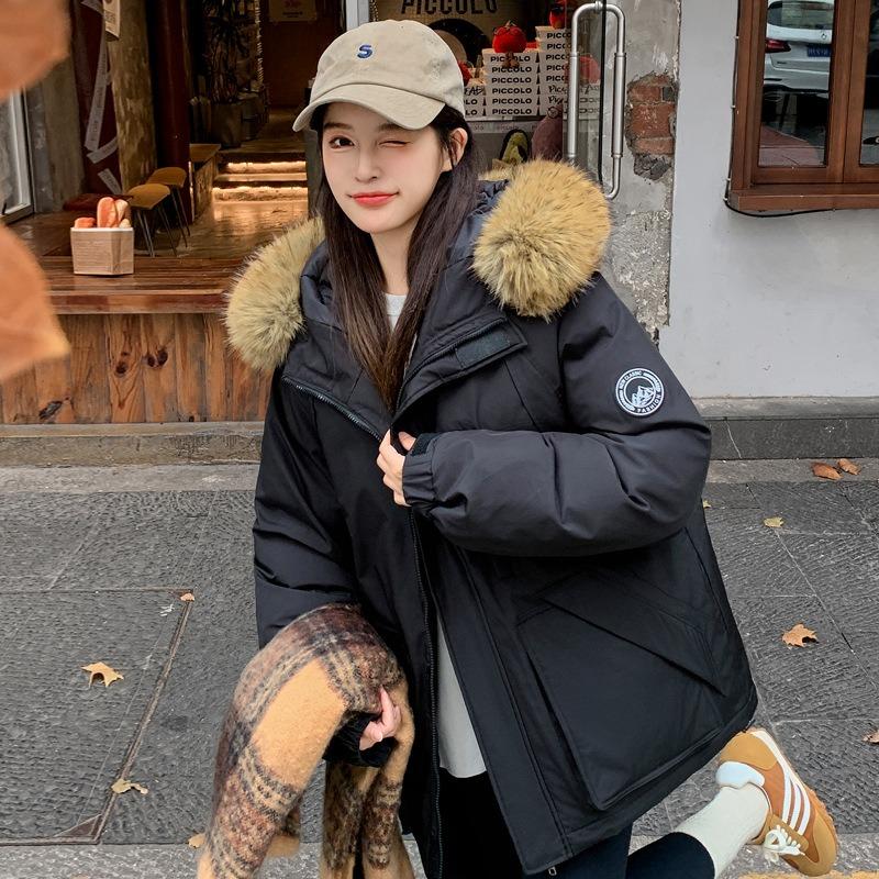 Зимнее новое пальто-инструмент для студенток, утолщенное универсальное пальто-пирог, чтобы противостоять волне, с капюшоном и меховым воротником, хлопковая одежда