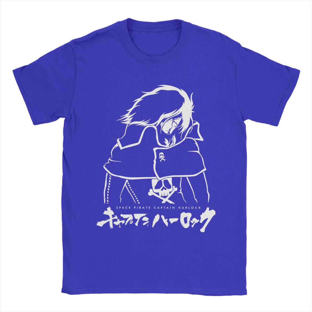 Space Pirate Captain Harlock Albator T-Shirts Anime Funny Cotton Tees Crew Neck Short Sleeve T Shirts Big Size Clothes Unisex