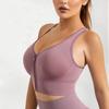 Женский спортивный бюстгальтер на молнии спереди, укороченный топ с эффектом пуш-ап, женский бюстгальтер для тренировок, фитнеса и спортзала, топ для бега, бюстгальтер для йоги, спортивная спортивная одежда