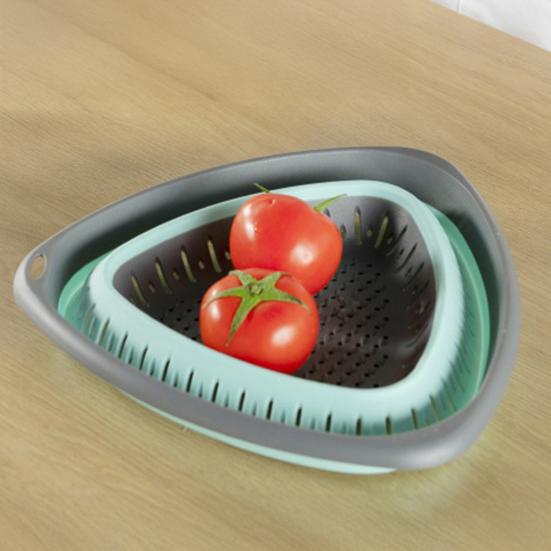 Складная корзина для слива с отверстиями для подвешивания Овощи Фрукты Паста Лапша Компактный кухонный дуршлаг