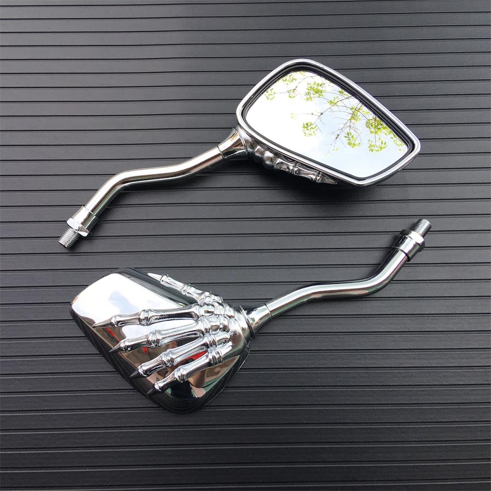 2 шт. Универсальное мотоциклетное зеркало заднего вида с винтом 8 мм/10 мм, алюминиевый сплав, скутер, скелет, череп, рука, переделка, мотоцикл