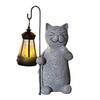 Фигурка кошки для сада на открытом воздухе с солнечным фонарем IP44, водонепроницаемая, устойчивая к ультрафиолетовому излучению, с автоматическим включением/выключением животного