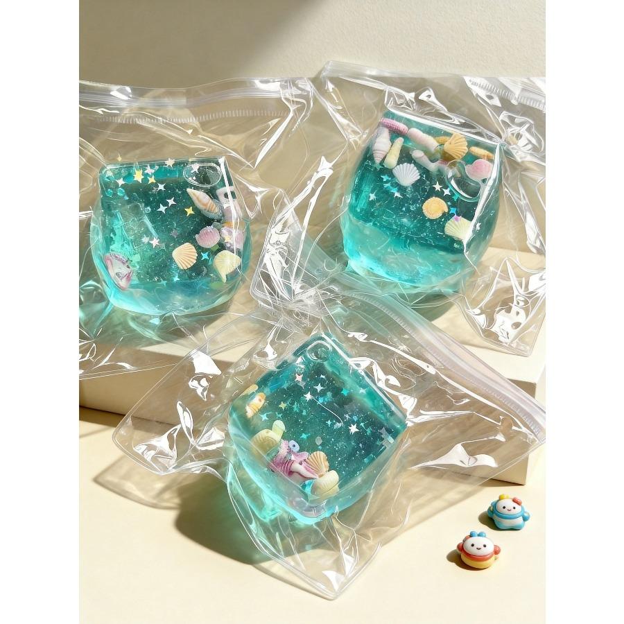 Ocean Themed Sensory Decompression Magic Cube Decorated With Cartoon Seashells Conches Schools Of Fish