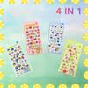 4 In 1 Funny Fruit Ice Cream Pets Drop Stickers Kawaii Tamagotchi 3D Relief DIY Journal Scrapbook Decor Birthday Party Gift
