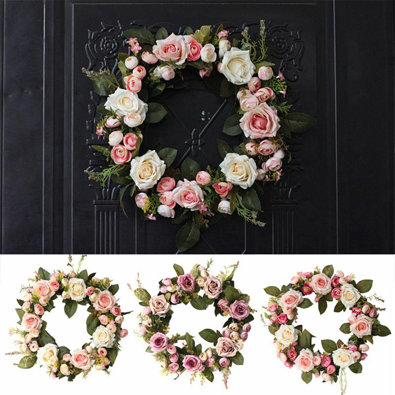 Elegant Peony Rose Flower Wreath For Stylish Wedding And Home Door Decor