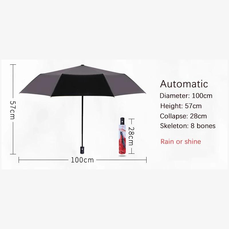 Складной ручной зонт всепогодный зонт мужской женский ветрозащитный устойчивый к ультрафиолетовому излучению пляжный зонт для девушек складной зонт