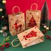 10pcs Kraft Paper Party Favor Bag Gilded Handbag Practical Christmas Gift Packaging Bag Souvenir