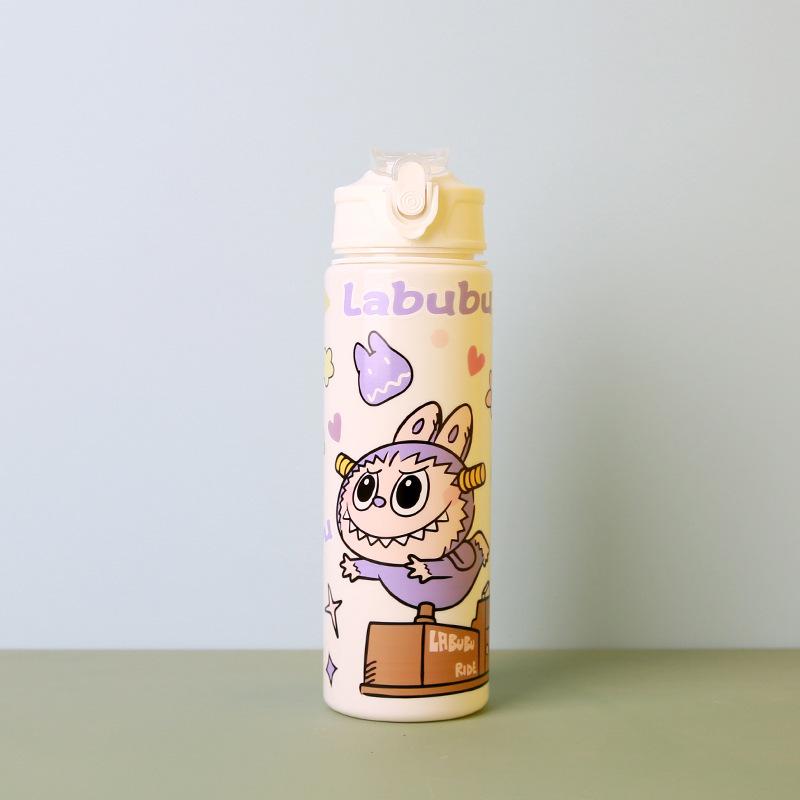 Cartoon 750ml Large-capacity Buckle Cup Water Cup High-value Direct Drinking Boys and Girls Water Cup