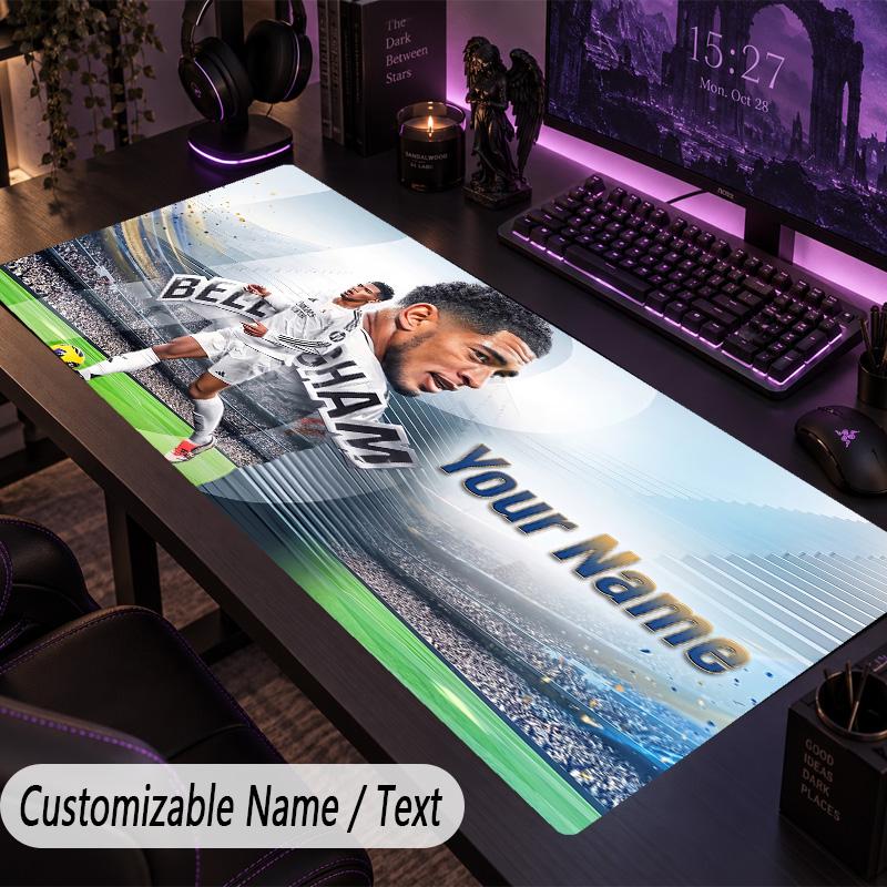 Large Mouse PadJude Bellingham Custom Name Text Personalized Desk Mat Non Slip Gaming Pad