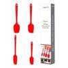Osteris Heat Resistant Fireproof Nonstick Silicone Spatula Set 4 Pieces Red