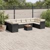 VidaXL Garden Lounge Set 11 Pcs with Cushions Black Braided Resin 3223830