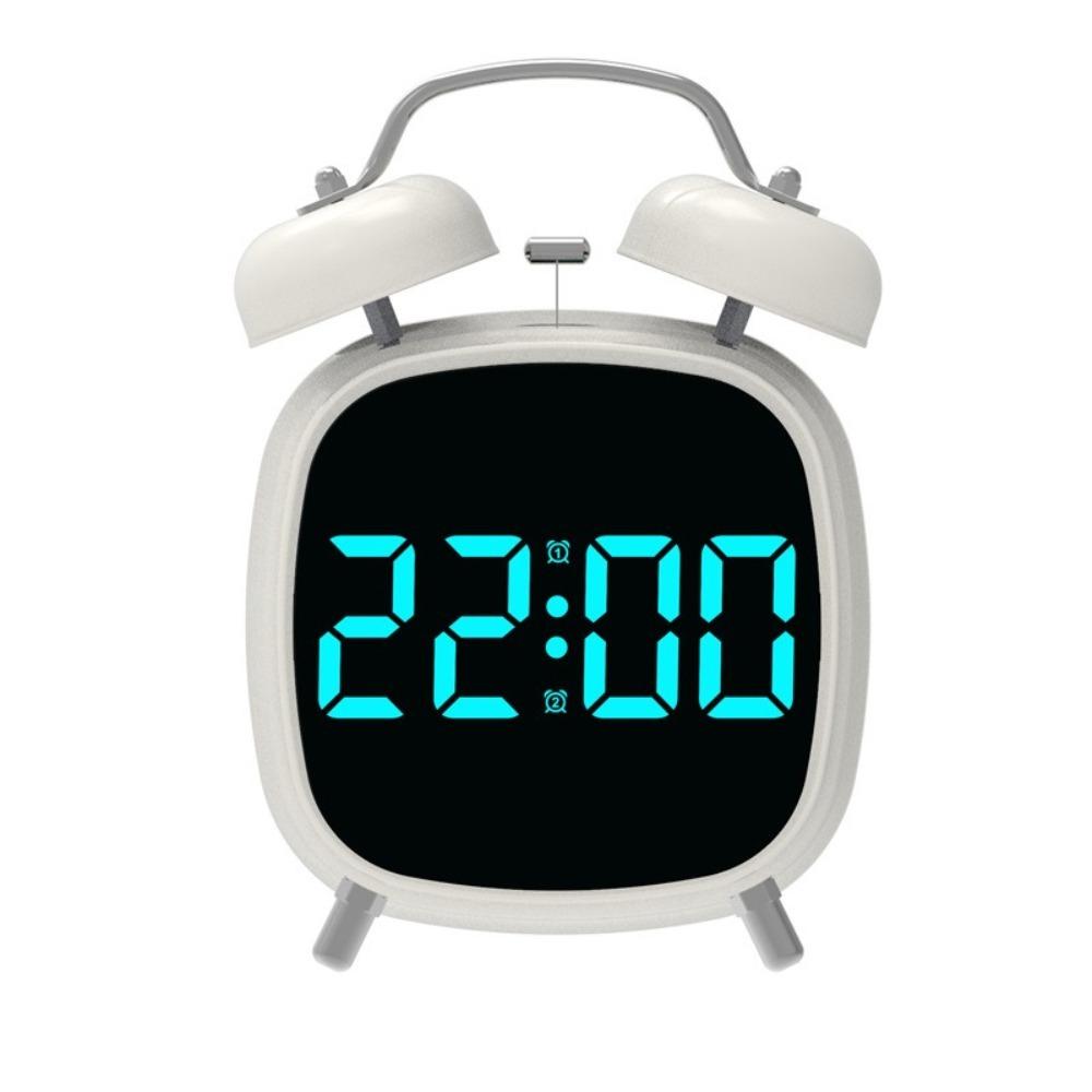 High Volume Twin Bell Alarm Clock Voice Control Digital Alarm Clock Table Clock  Indoor Use