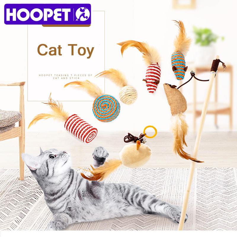 HOOPET Pet игрушки для кошек gatos игрушка длинные стержни волос мышь забавный котенок кошка игрушка набор
