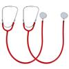 2 комплекта стетоскопов с двойной головкой для врача, медсестры, ветеринара, студента, устройство для здравоохранения, красный