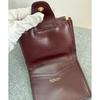 Used 【Beautiful Condition】Celine Macadam Suede x Leather Coin Purse Bi-fold Wallet Bordeaux-like cw497