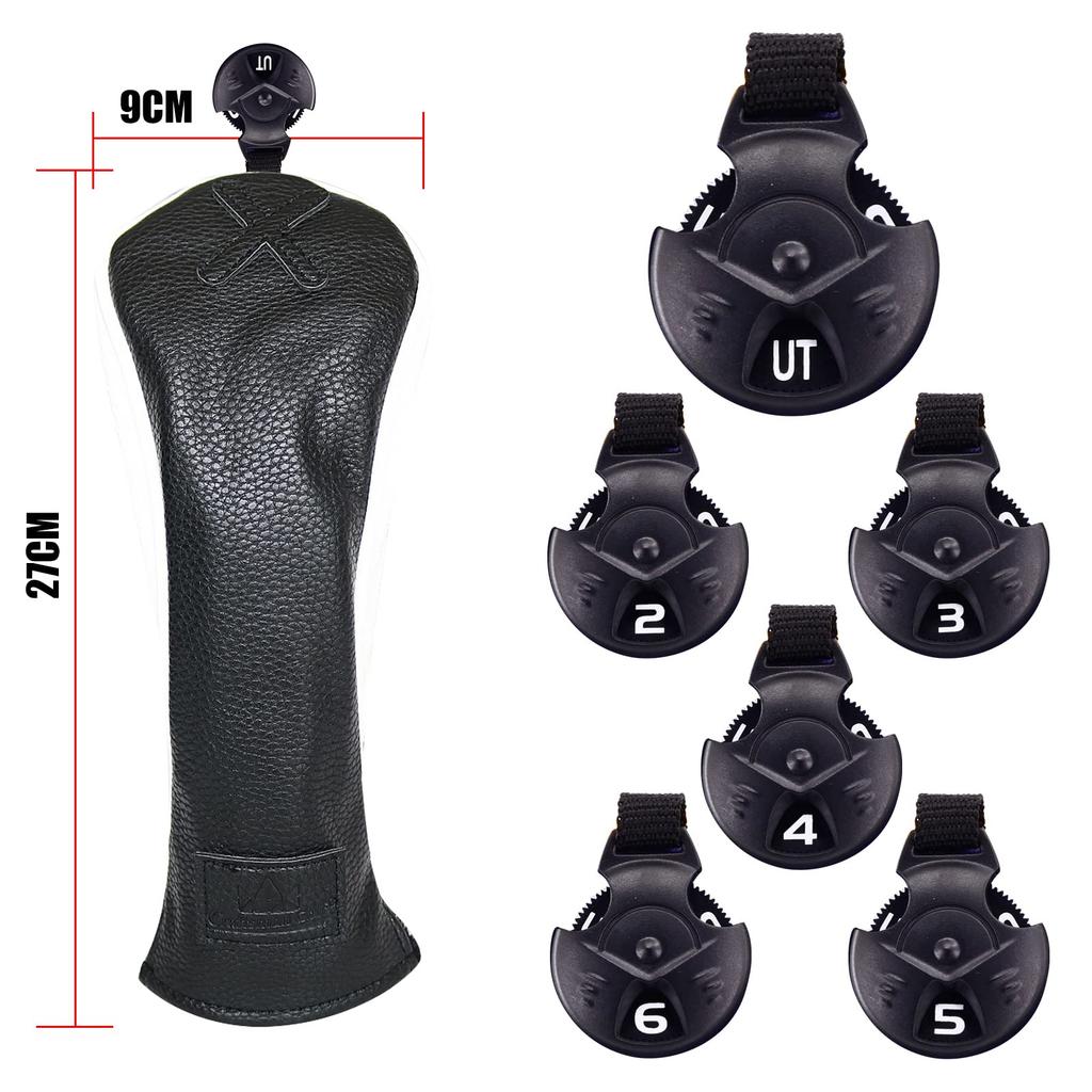 CRAFTSMAN Golf Wood Cover Head Cover Набор из 4 12 головок для гольфа Tag Club Cover из трех частей, черный (1ffx) Драйвер/Фервей Вуд/Утилиты (Число