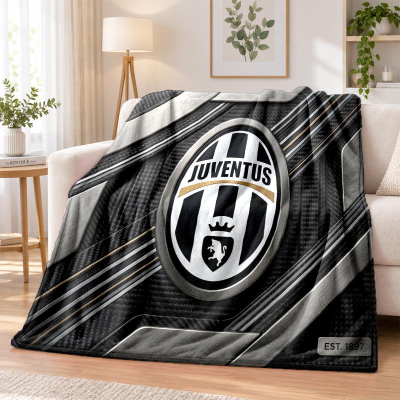 Juventus FC Printed Flannel Blanket Warm Comfort Bed Throw For Indoor Home Decoration