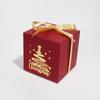 12 шт. Рождественская бронзовая квадратная коробка Креативная коробка для конфет Высококлассная красная бронзовая подарочная коробка в виде рождественской елки