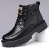 Martin Boots Men's Shoes British Style Winter Velvet Thickened High-top Thick-soled Men's Tooling Boots Snow Boots