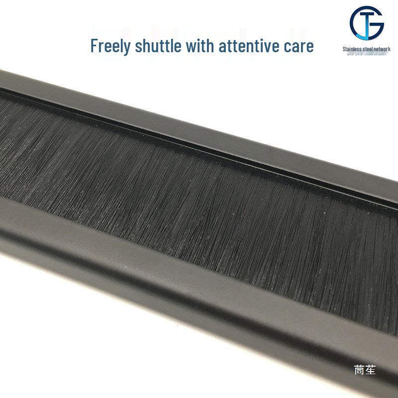 1U Brush Cable Management Panel - Metal & Nylon Dustproof Baffle for Server Racks
