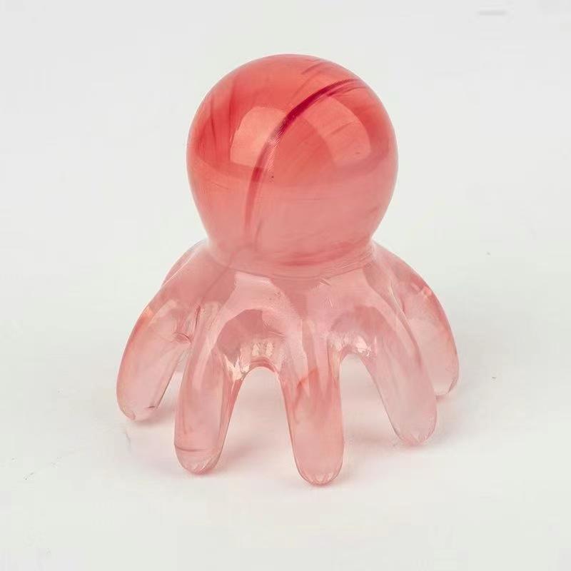 Смола Осьминог Массажная Расческа Голова Меридианы Скребок Массажная Щетка для Кожи Головы Акупунктура Гуа Ша Массажная Расческа Снятие Усталости Массаж