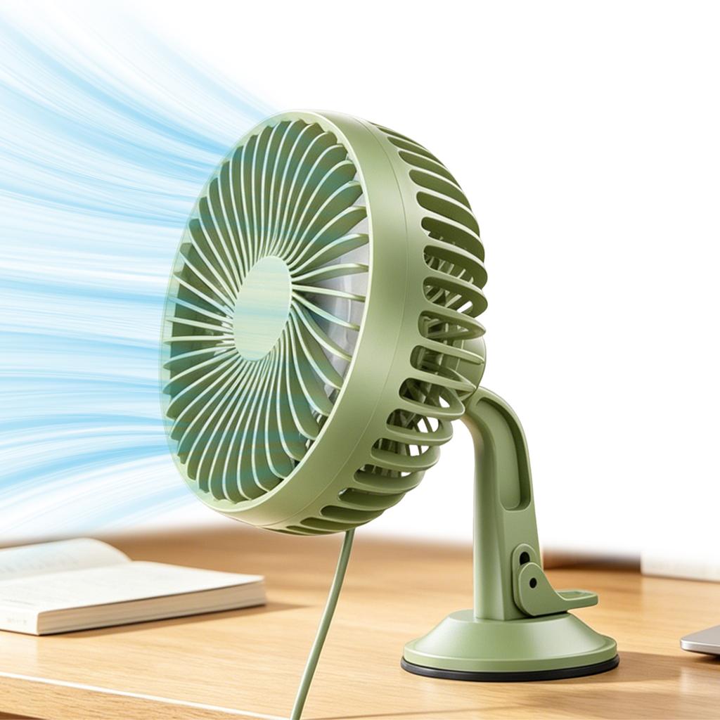 12V/24V Portable Suction Cup Car Fan 3 Speeds Control Mini Portable Desktop Table Fans for Home Office Travel Outdoor